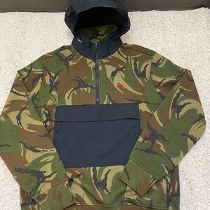 Polo Ralph Lauren Men’s Camo Double Knit Hybrid 1/4 Zip Tech Hoodie Sweatshirt